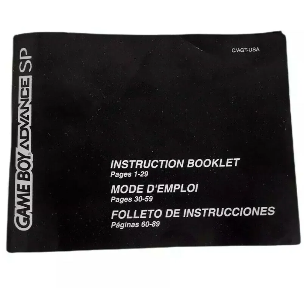 Nintendo Game Boy Advance SP Console System Instruction Manual Only